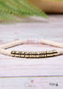 Boho Bracelet, White Blue Colorful Shell Gold